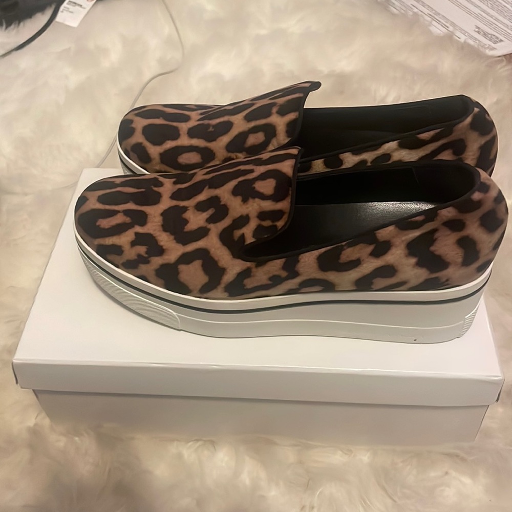 NIB STELLA MCCARTNEY LEOPARD PRINT PLATFORM  SHOES SIZE 8